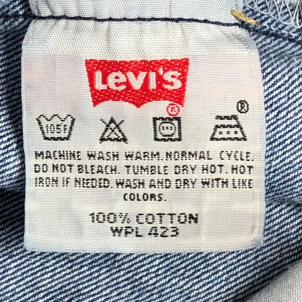 Levi Mens 501 38x32 Blue Cotton Button Fly Straight Leg Jeans